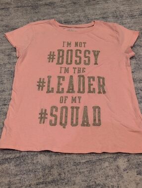 Place Pink Tee with Gold Glitter Slogan